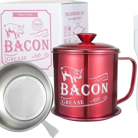 New Stainless Steel Cooking Oil Keeper with Lid and Easy-Grip Handle - Picture 3 of 9